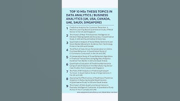 Top 10 MSc Thesis Topics in Data Analytics (Quantitative Focus)- UK USA AUstralia Canada