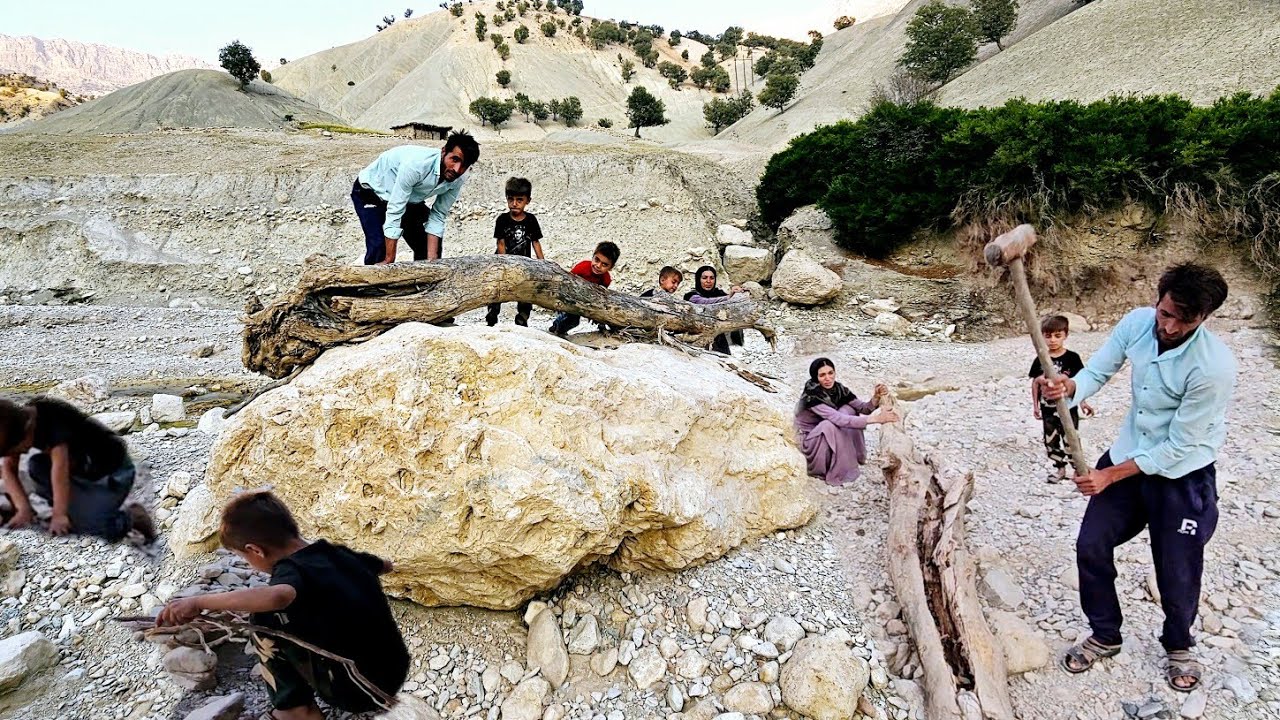 "Heat in a cozy hut: collecting firewood for a nomadic hut in winter ...