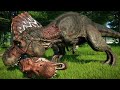 DINOSAURS BATTLEGROUND OF AC GAMING COMPLICATION - T REX &amp; SPINOSAURUS, Indoraptor Dinoasurs Fight