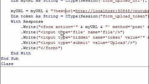 ASP .NET and YouTube API to Upload Videos From Your Website - Part 3 of 5
