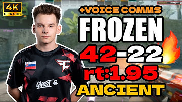 🔥FROZEN (42-22) rt:1.95 +VOICE COMMS (ancient) | EU FACEIT RANKED #cs2 #pov