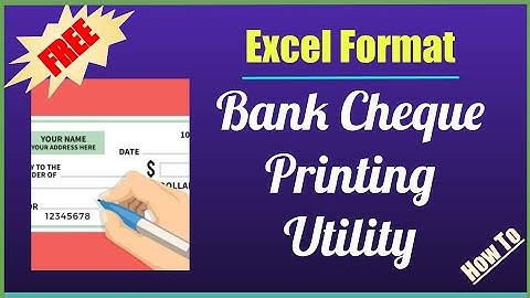 Bank cheque printing format in Excel | How to print bank cheque in excel | Check printing software