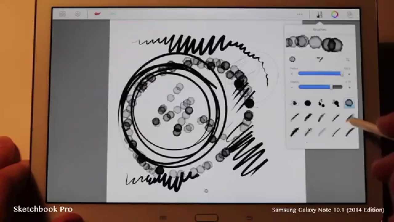 Sketchbook Pro drawing app test on Samsung Galaxy Note 10.1 (2014