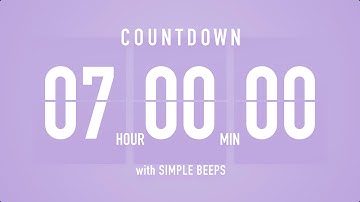 7 Hour Countdown Timer ⏳ Flip Clock with Bell Alerts 💜🔔