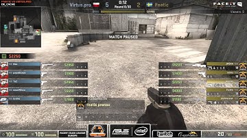 Fnatic vs Virtus Pro on de_cache @ FACEIT Invite Season 2 EU (CS:GO FNC vs VP)