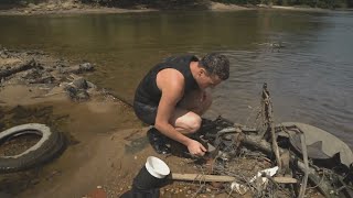 Shipwreck Unveiled: Youtuber Discovers Sunken Ship In Drained River, Uncovering Hidden Treasure!
