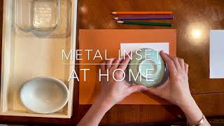 Metal Inset at home. Presentation 1 and 2. Montessori Language Lesson Preparation for handwriting