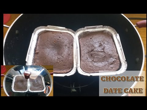 Eggless Chocolate date cake | chocolate date cake recipe - no oven recipe