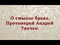 Три основные причины для создание семьи. Протоиерей Андрей Ткачев.