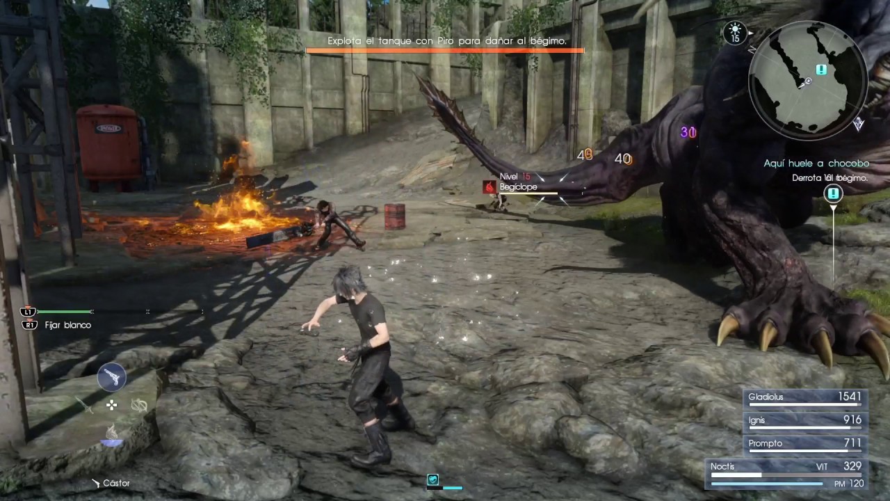 Final Fantasy XV. Derrotando un Begimo