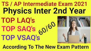 TS/AP EXAM 2021| Physics Inter 2nd Year |Top SAQ