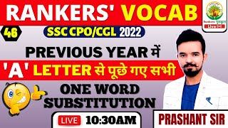 RANKERS’ VOCAB 46 | A LETTER  से पूछे गए सभी ONE WORD SUBSTITUTION | SSC CPO/CGL 2022 | PRASHANT SIR screenshot 5