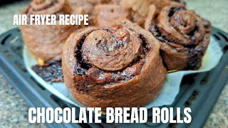 CHOCOLATE BREAD ROLLS IN THE AIR FRYER / EGGLESS DOUGH / AIR FRYER RECIPES/ LENEY KITCHEN