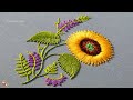 Simple Yellow Flower Embroidery, Pretty Yellow Flower Designs, Hand Embroidery Step by Step-456