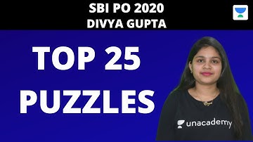 Top 25 Puzzles (Part-8) for SBI PO 2020 | Divya Gupta