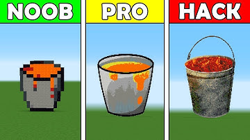 Pixel Art (NOOB vs PRO vs HACKER) Lava bucket in Minecraft