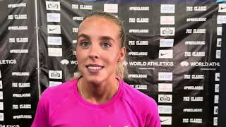 Keely Hodgkinson after 1:55 opener at 2024 Pre Classic