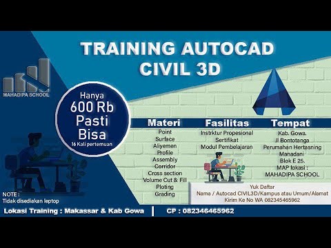 Autocad Tutorial CVL3D Membuat Template Cross Section - YouTube