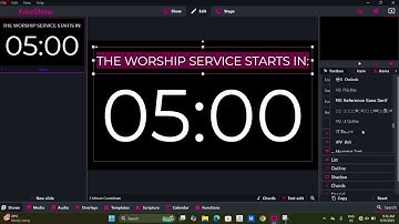 HOW TO CREATE COUNTDOWN TIMER IN FREESHOW WORSHIP SOFTWARE FreeShow 1.4.3