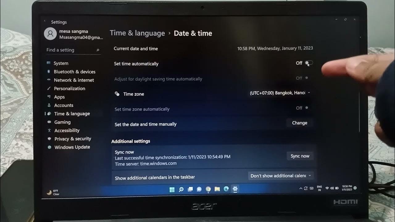 How To Change Time On Acer Laptop