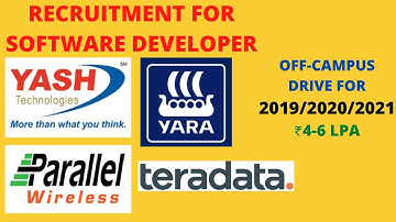 Off-Campus drive 2021| Software Developer | ₹4-6 lpa | 2019/2020/2021 Batch can apply
