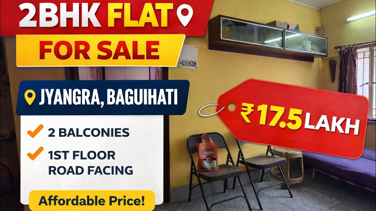 🏡₹17.5 Lakh 2BHK Flat for Sale in Jyangra, Baguihati | 1st Floor | Road Facing
