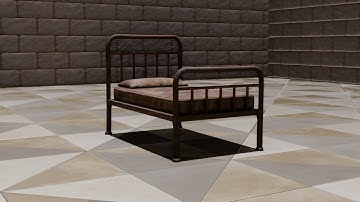 Rusty Bed 3D Model – Game Ready Low Poly Asset for Horror & Survival Games