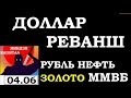 04.06.Курс ДОЛЛАРА на сегодня. НЕФТЬ. ЗОЛОТО. VIX. SP500. Курс РУБЛЯ. АКЦИИ ММВБ.Трейдинг.Инвестиции