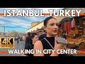 Istanbul turkey city center 4k walking tour grand bazaareminonusirkecishopsstreet foodsmarkets