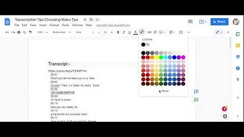 Transcription Tips Part 2 - Editing Video An Auto-Generated Transcript Using  Google Docs