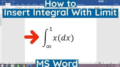 How to Insert Integral with Limits in MS Word | How to insert Symbol of Integral with Limit in Excel