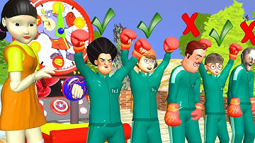 Scary Stranger 3D - Squid Game (오징어 게임) Trying Honeycomb Candy Shape Challenge in Boxing Game #50