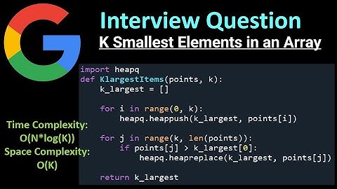 K Largest Elements in an Array - Priority Queues - Python