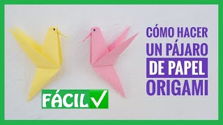 ▷ Cómo hacer un | PÁJARO |  de papel FÁCIL  | Colibrí de Origami