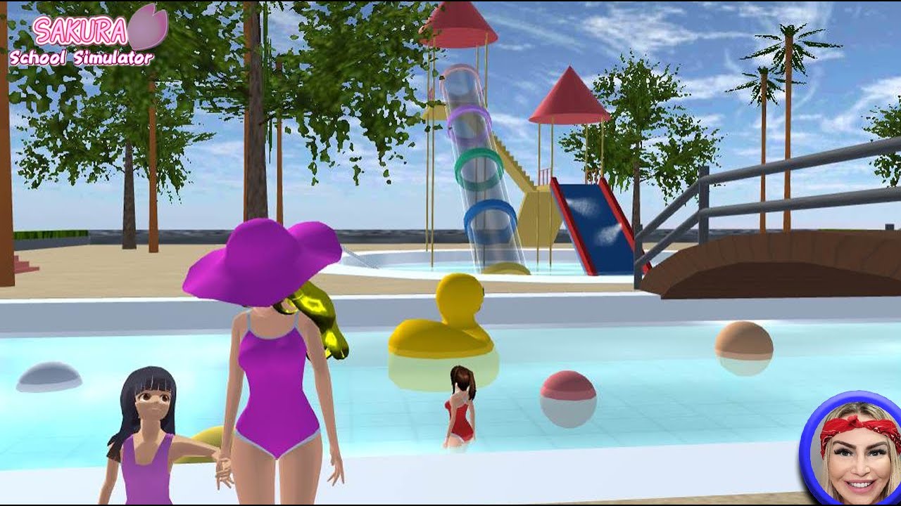 NOVO PARQUE AQUÁTICO com MINHA FILHA em SAKURA SCHOOL SIMULATOR + Id Props