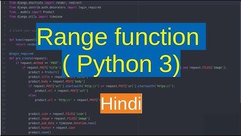 27.  Sequence - Range function ( Python in Hindi )