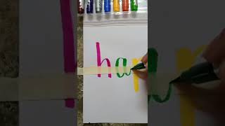 💜🌻 Happy Birthday DIY Card🌻💓Doms brush pen Calligraphy #shorts#namratart#art#satisfying