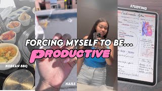 spend 48 hours with me | forcing myself to be PRODUCTIVE | gym, dinner @ Korean bbq, nails, studying