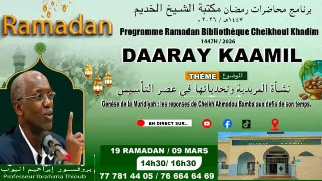 🔴DIRECT 19èm Jour Conférence Daaray Kamil Thème: Genèse de la Muridiyah : les réponses de Cheikh Ahm