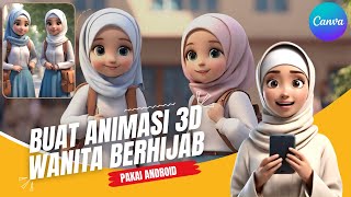 Cara Membuat Animasi 3D di Android/iPhone/Laptop Menggunakan AI | Membuat Animasi Wanita Berhijab