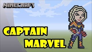 Minecraft: Pixel Art Tutorial: Captain Marvel