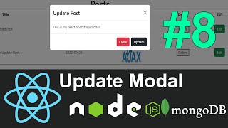 How to Show React JS Bootstrap Modal Popup Component For Update Post - React Node JS Mongo CRUD #8