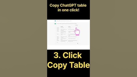 Copy ChatGPT table in one click