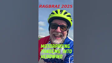 RAGBRAI 2025 MOTORPACING TANDEMS IN HEADWIND 
