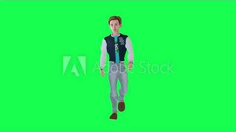 Man green screen video 3d man walking front angle Chromakey rendering animation buy in telegram bio