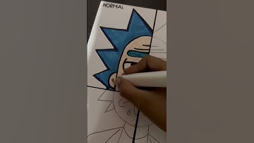 Drawing Rick Sanchez, but in 4 different style  #shorts