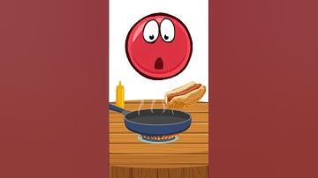 Red Ball 4 - ASMR HOT DOG COOKED on the STOVE MUKBANG Animation #shorts #redball4