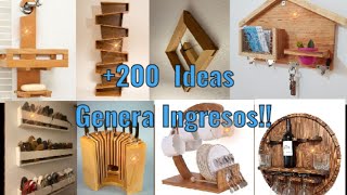 Increibles +200 Ideas de madera para el Hogar que puedes hacer y vender,Genera Ingresos ▶️💸