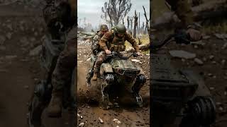 Ukraine Soldier Rides 4-Legged Vehicle To Evacuate Wounded Comrade Поранений Український Солдат