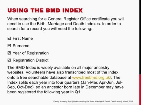 Using the UK General Register Office Birth, Marriage & Death Index to find your ancestors